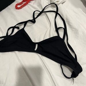 Jolyn vent bikini top size medium black color
